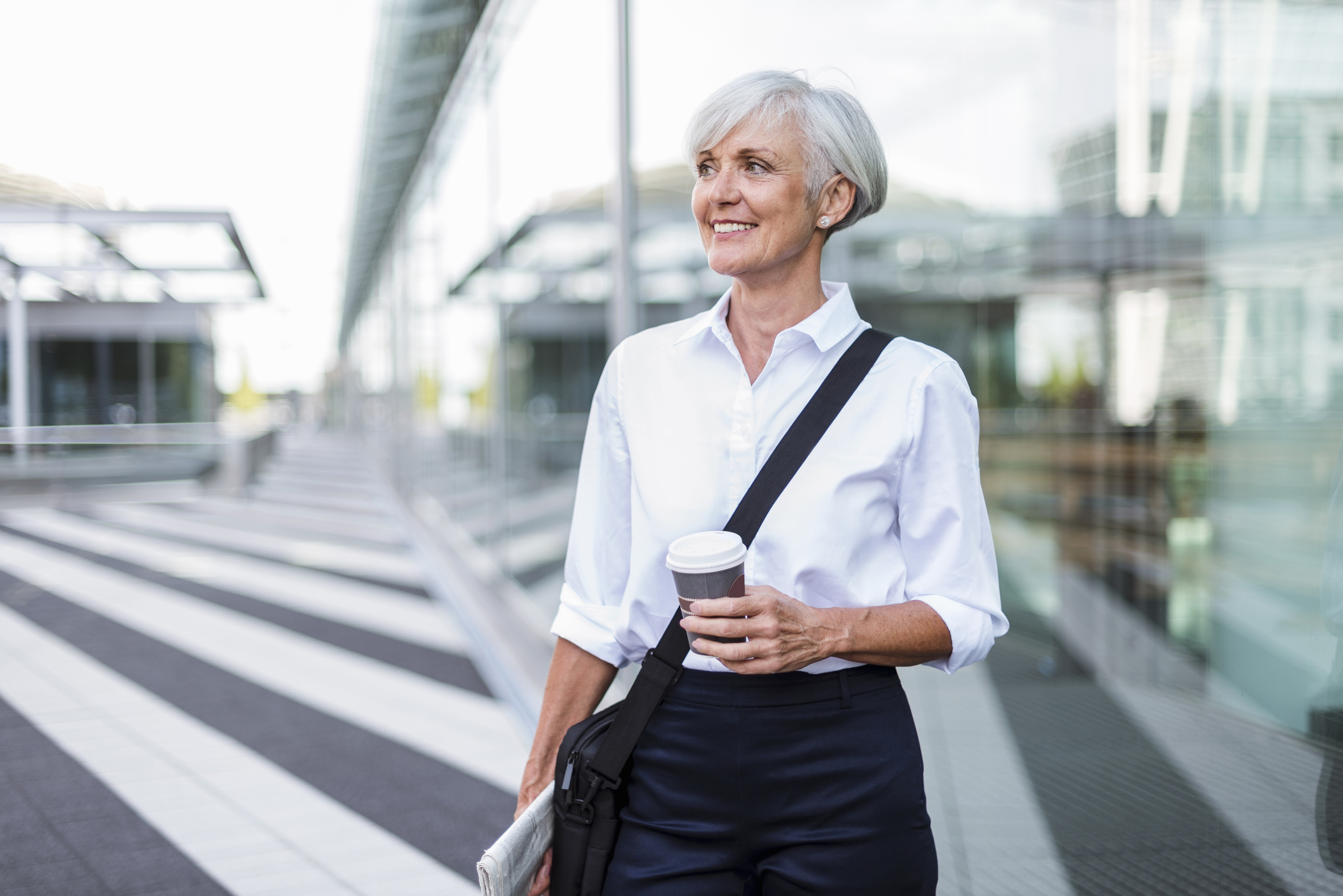 woman, train station