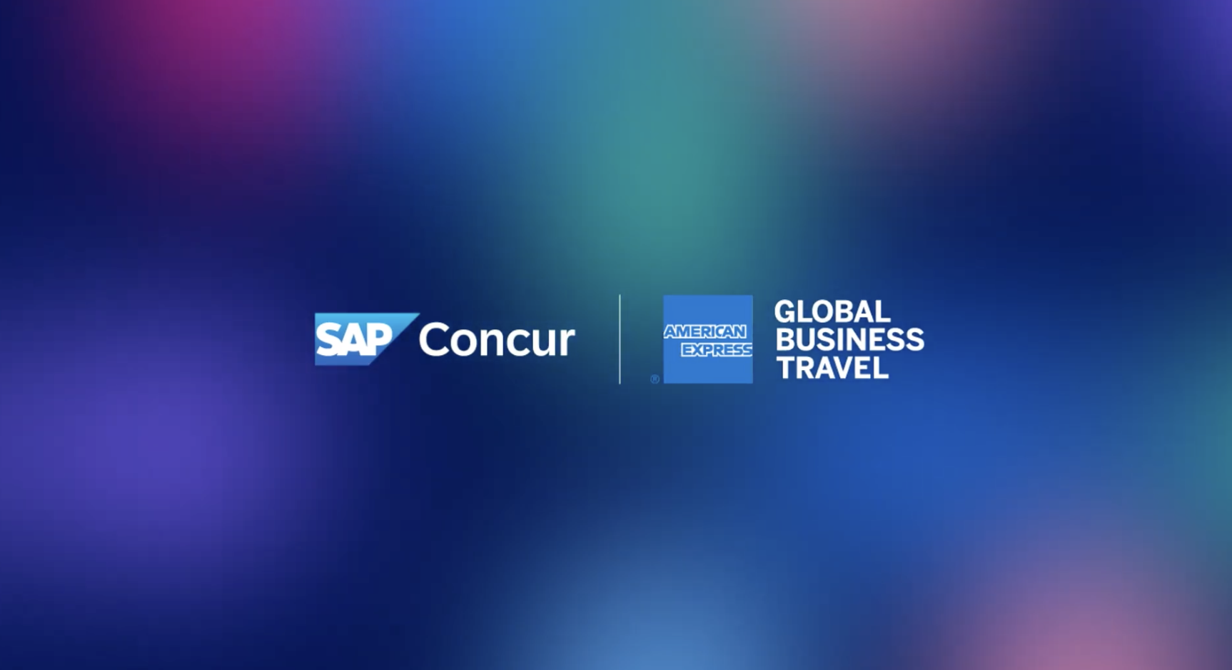 Colorful background with Concur and American Express logo