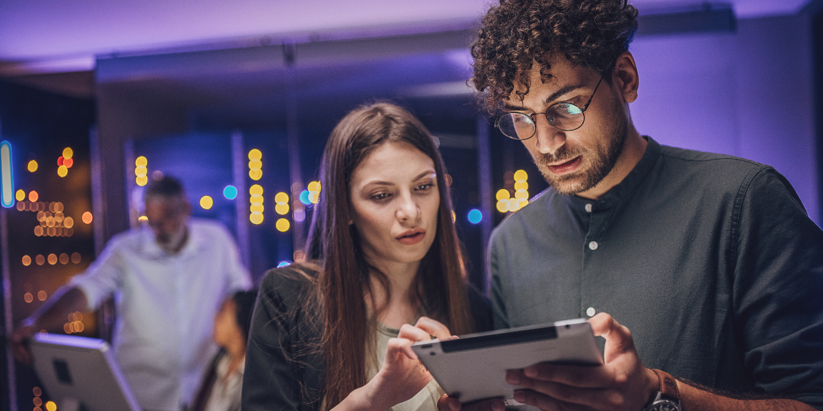employees comparing business travel solutions