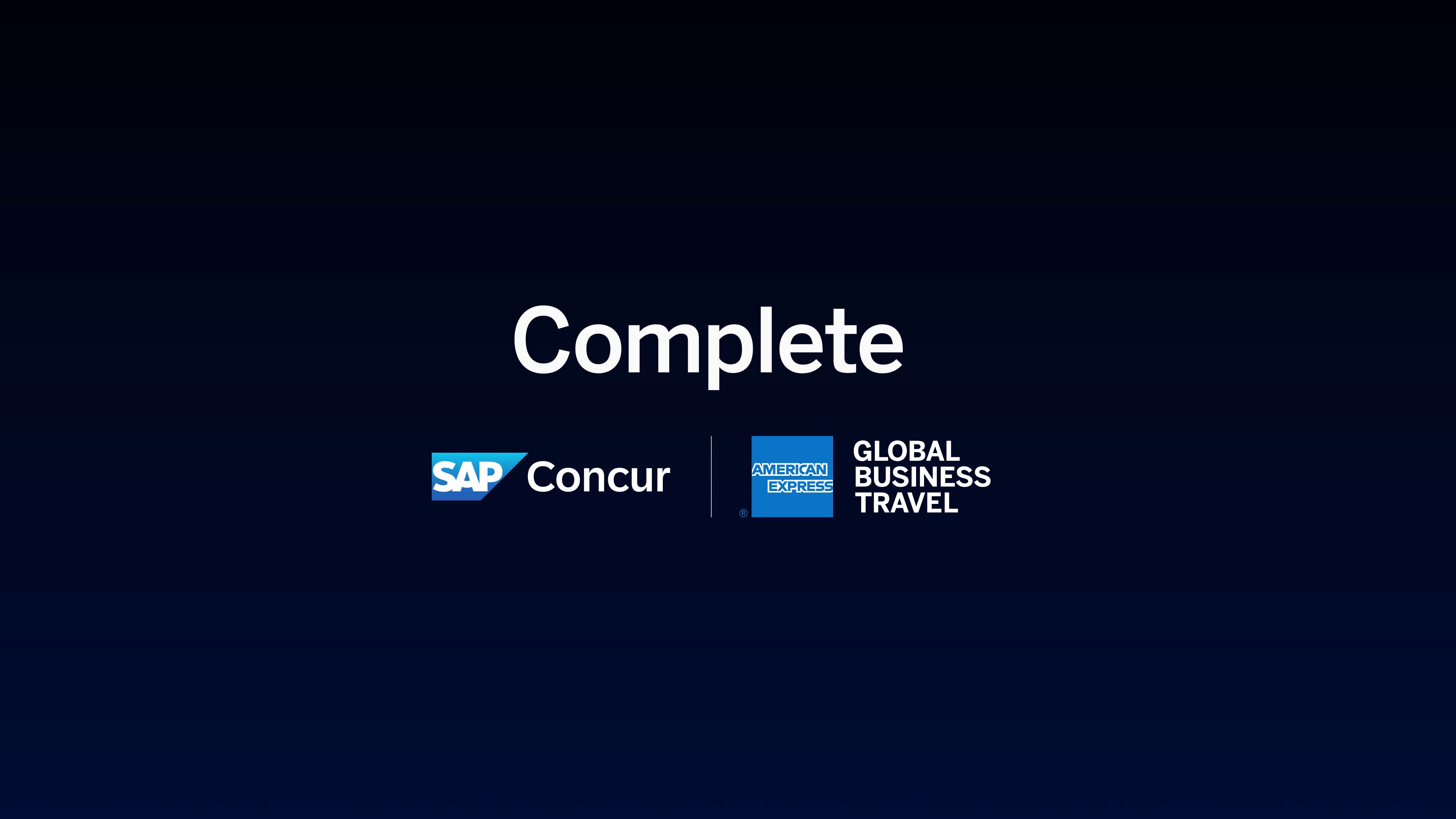 Introducing Complete by SAP Concur and Amex GBT