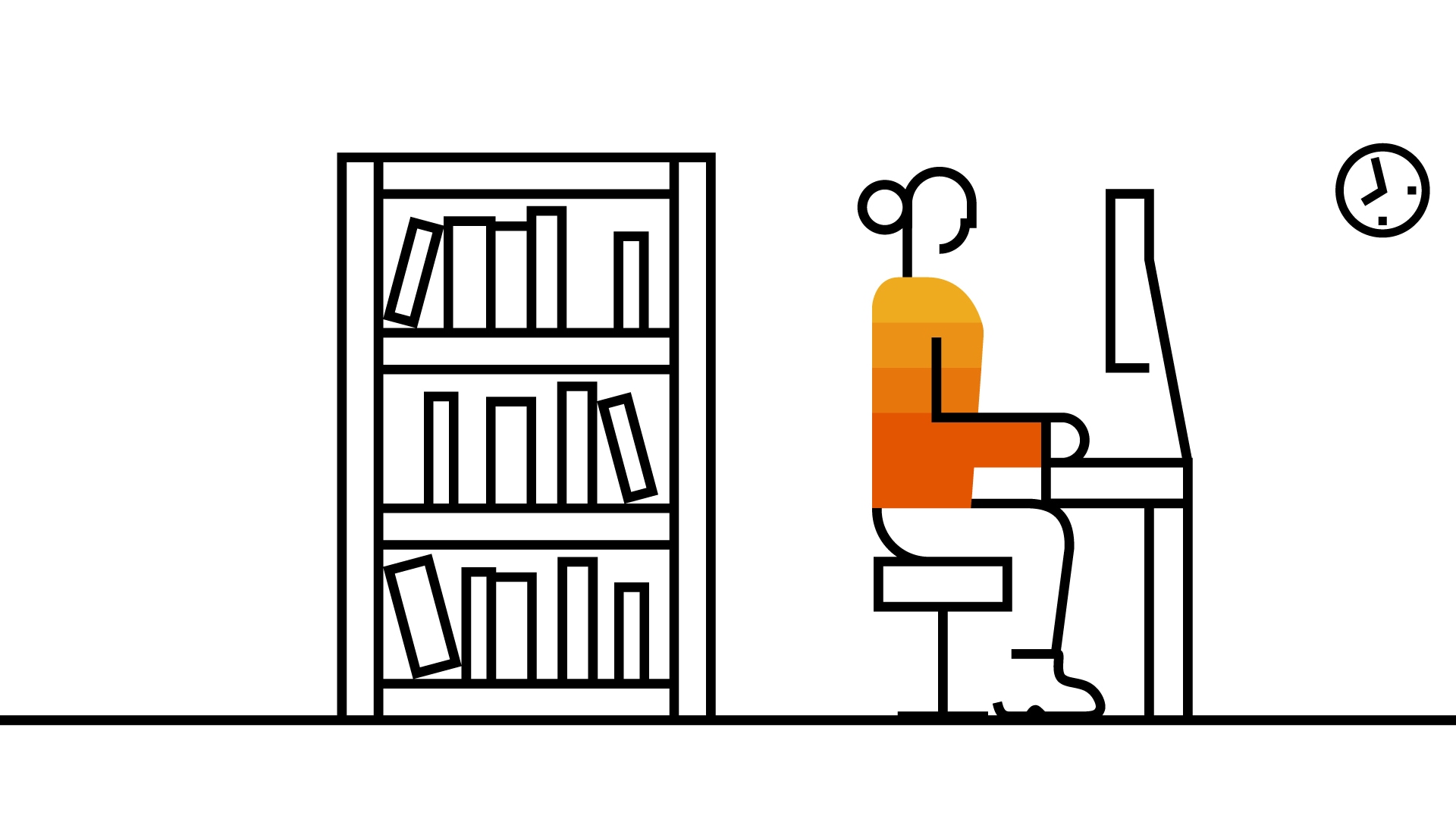 animated figure sitting at desk