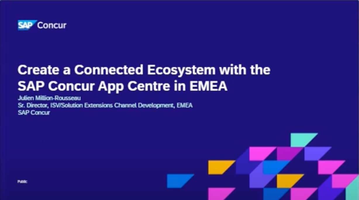 Create a Connected Ecosystem with the SAP Concur App Center in EMEA