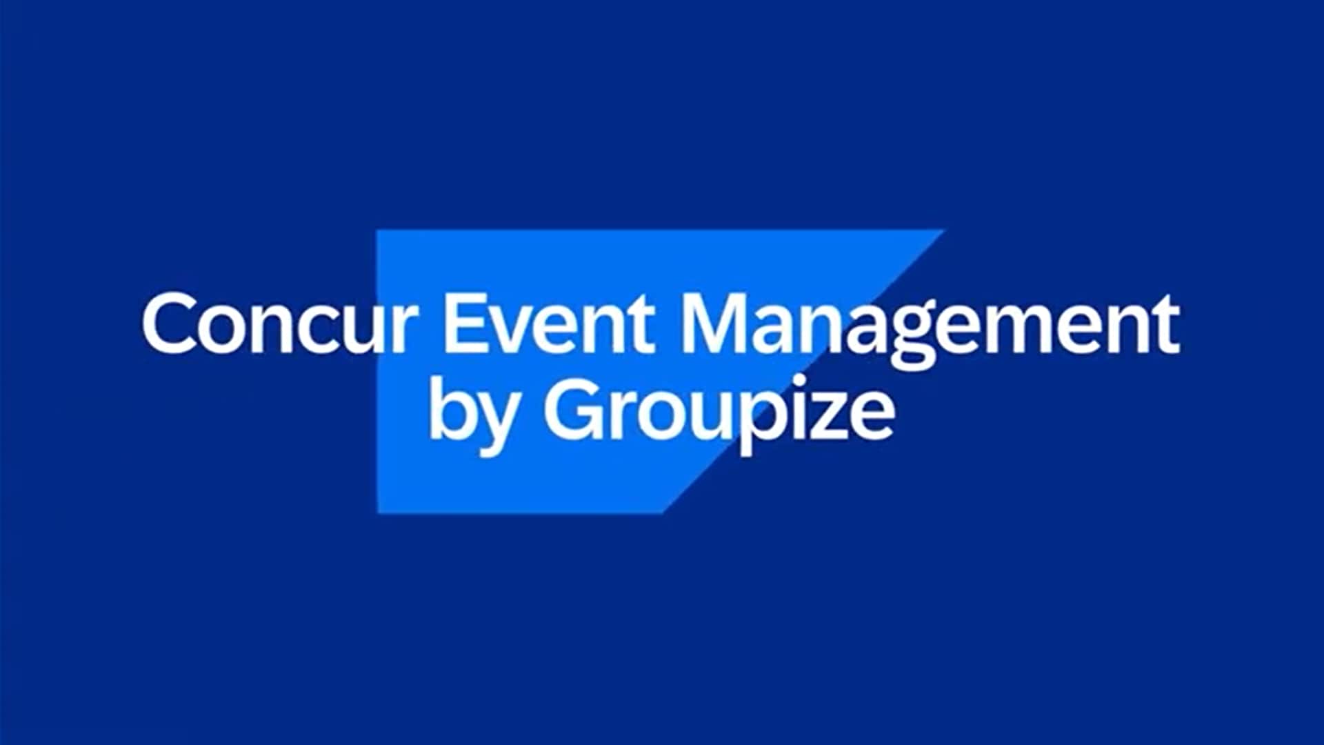Concur Event Management by Groupize Solution Overview