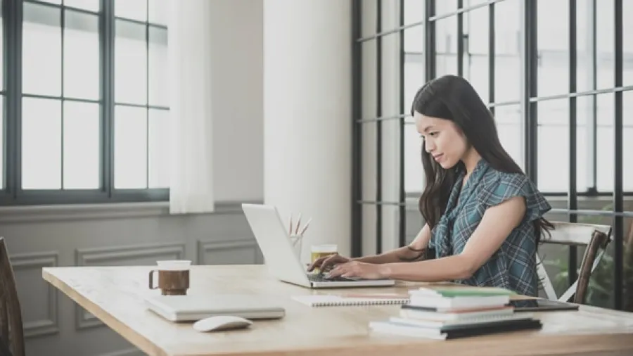 Woman at computer