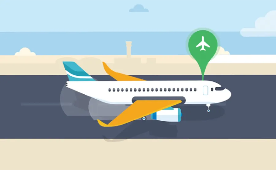 Cartoon airplane on tarmac