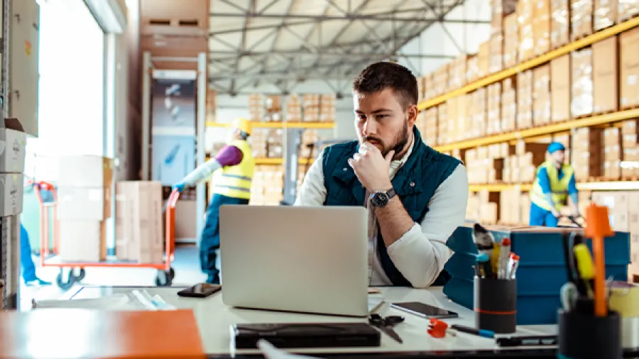 person working on a laptop
