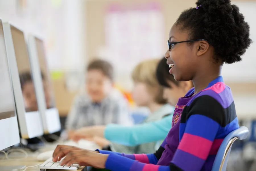Kid at computer