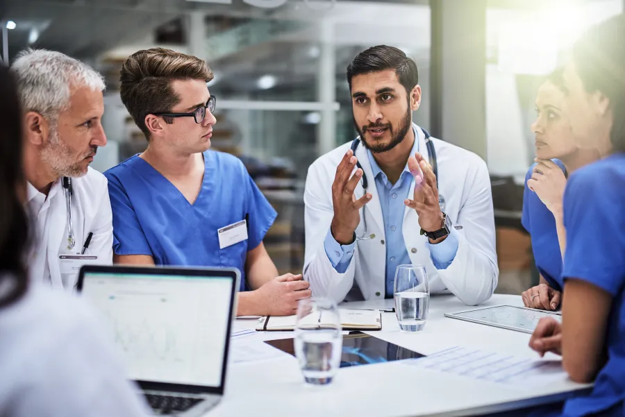 group of health professionals meeting