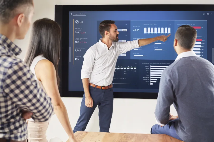 man giving presentation