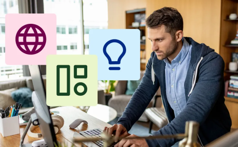 business professional using laptop