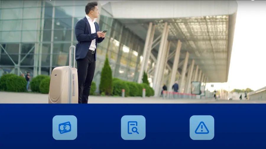 man traveling screenshot from video