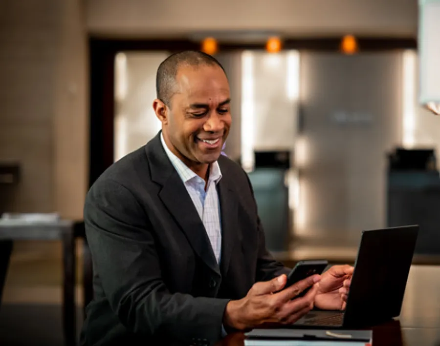 Man looking at phone