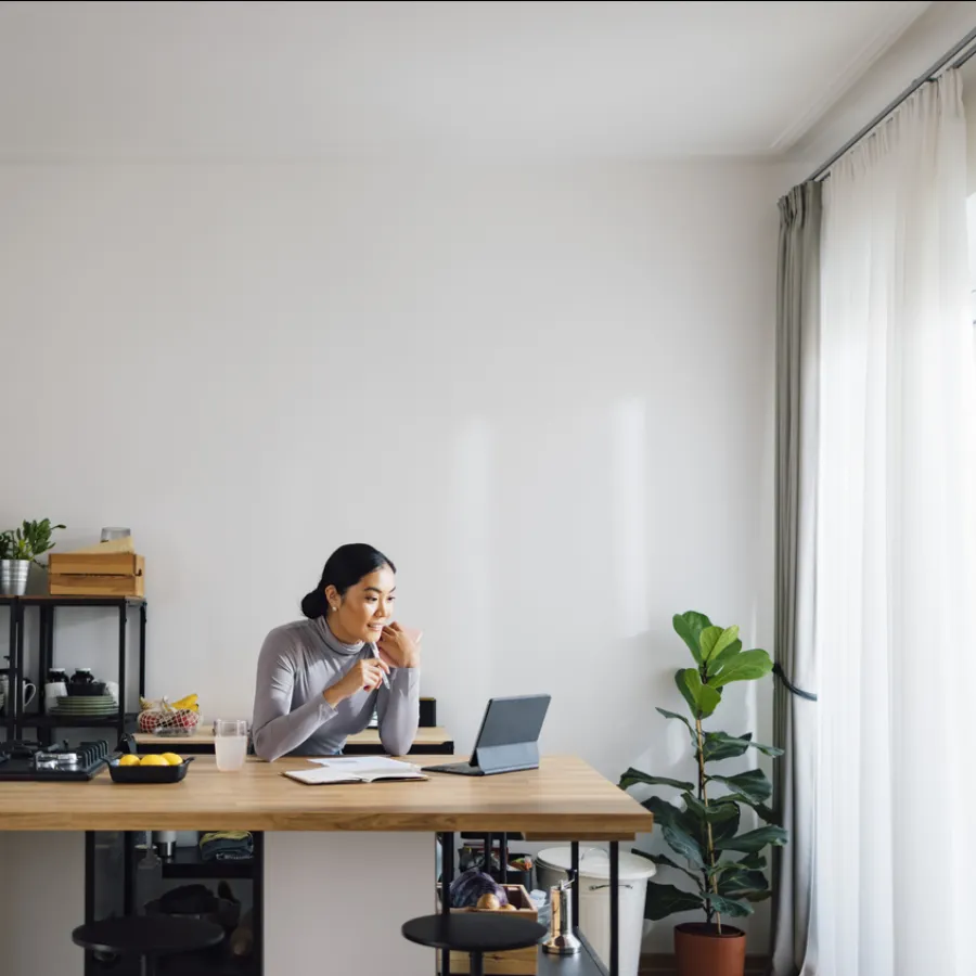  Business Woman Working from Home stock photo