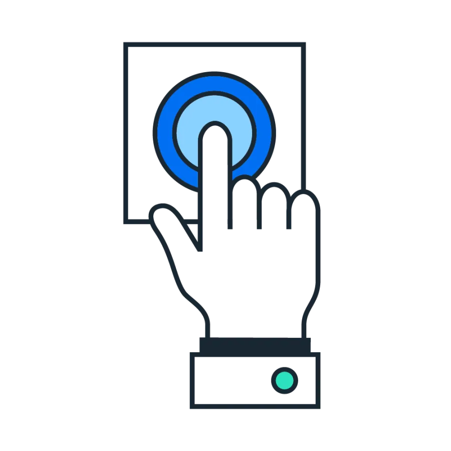 graphic of person clicking
