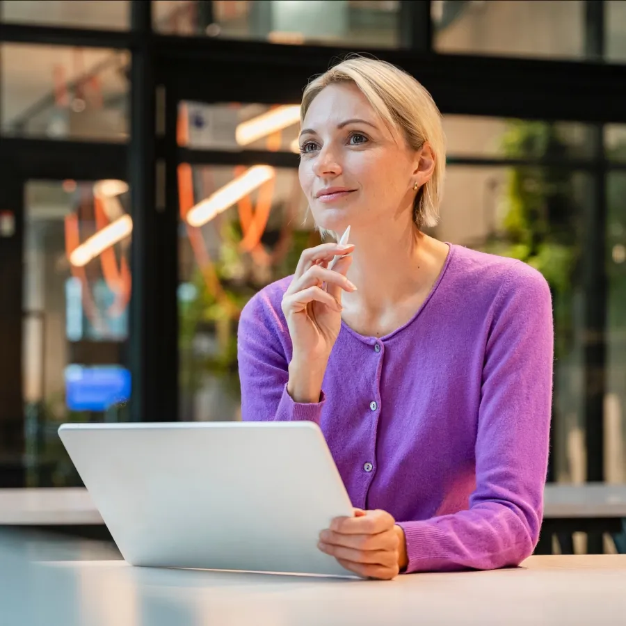 Woman checking her expenses