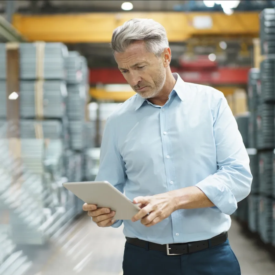 man looking at system operations