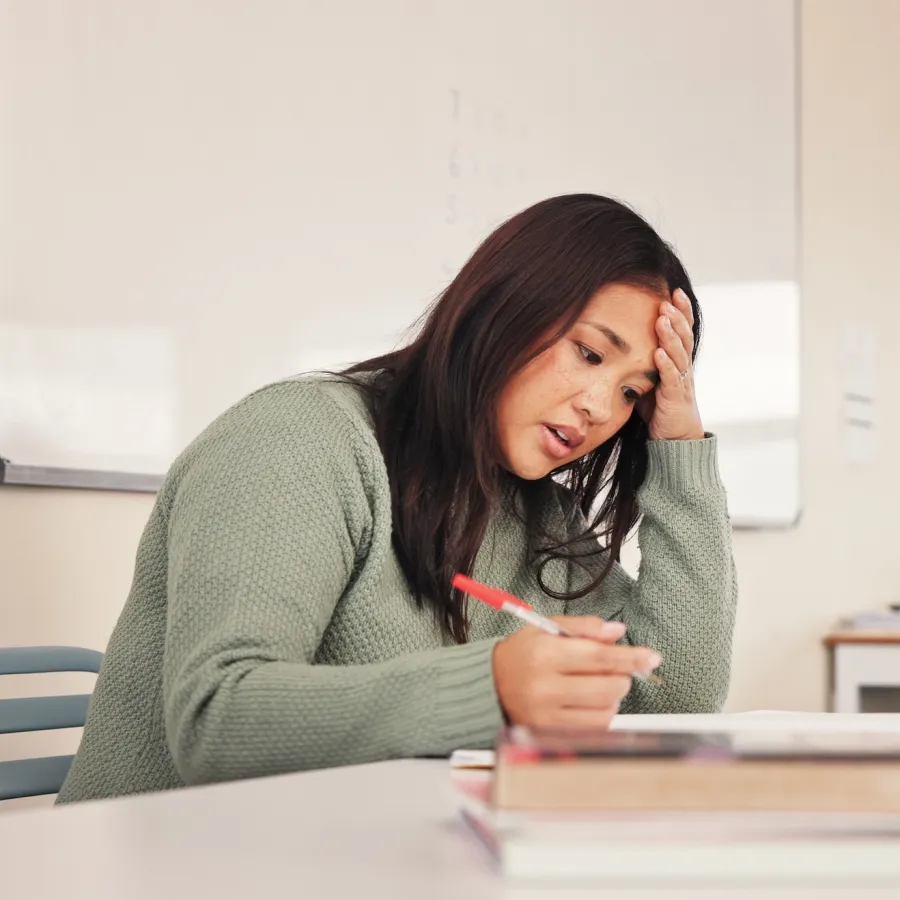 woman auditing k-12 expenses