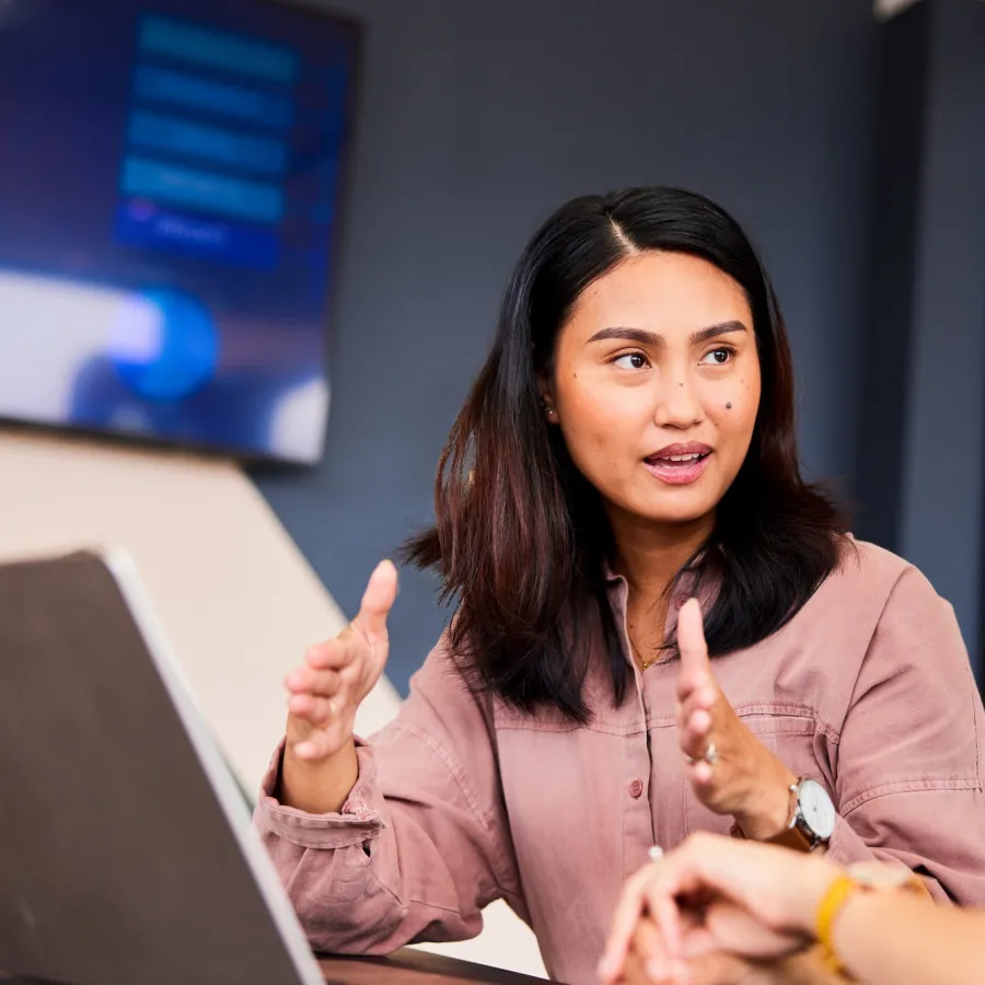 two women collaborating