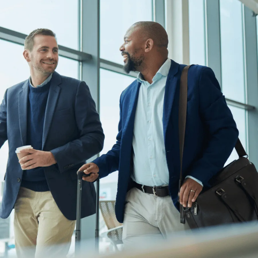 two businessmen in airport