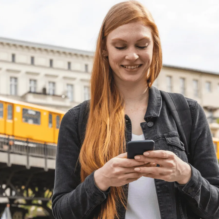 young female business traveler