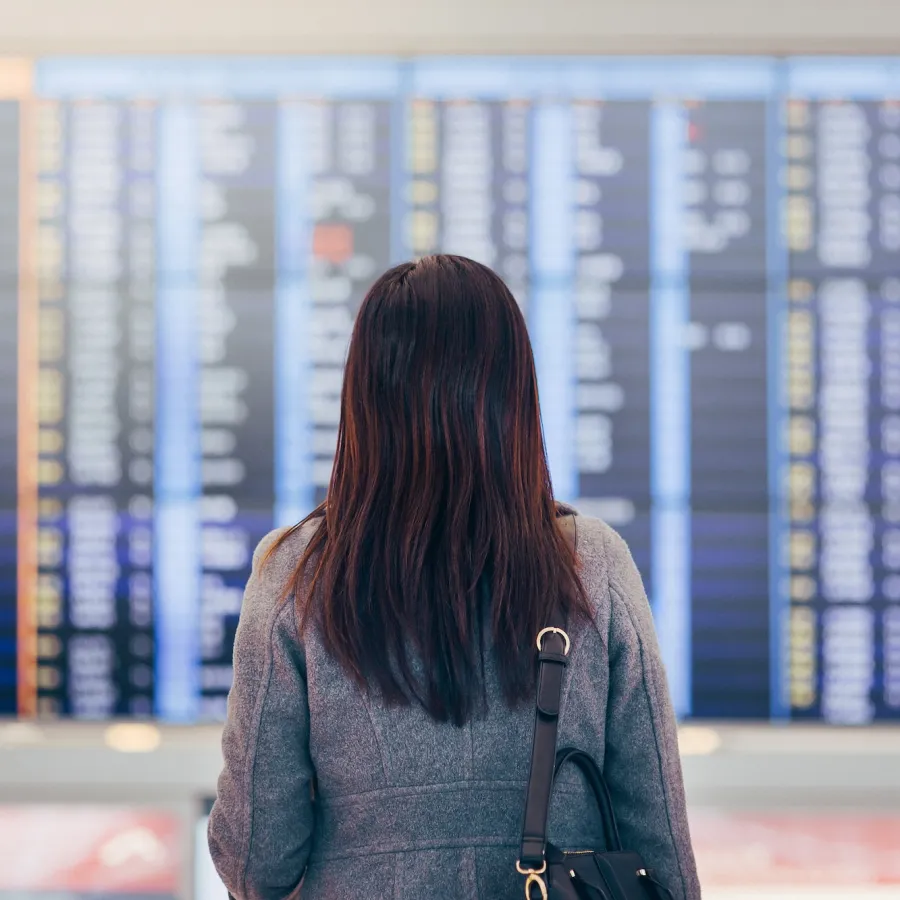 Woman traveling at the airport