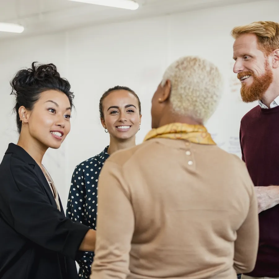 A community group talking to each other