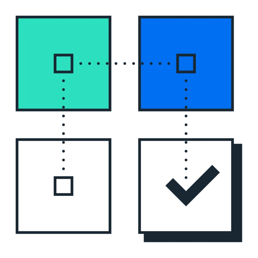 four squares connected